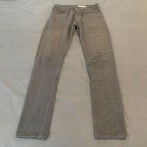Gustin‎ Jeans Mens 31 Gray Selvedge Raw Denim Slim Fit Button Fly Made in USA